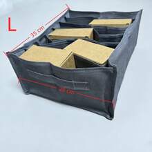 灰色布艺可折叠收纳盒，抽屉式整理盒，可收纳衣物、牛仔裤、毛衣、胸罩等，多功能收纳盒，适用于宿舍、家居、冬季、节日、卧室装饰 - 灰色 - 查看 4