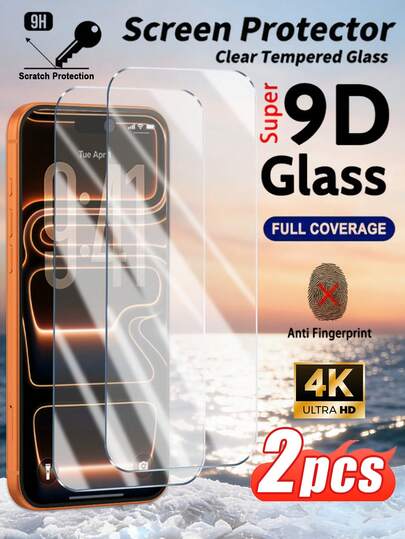 2pcs High Definition Screen Protector, Made Of High Hardness Tempered Glass, Anti-Scratch, Anti-Fingerprint, Waterproof, Smooth Screen, Sensitive Touch, Compatible With IPhone 17 Pro Max/17 Pro/17Air/17e/17/16 Pro Max/16 Pro/16 Plus/16/16e/15 Pro Max/15//14/13/12 And Other Models.