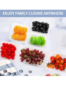 24pcs-food storage containers, with easy-pull LIDS, for pantry and kitchen organizations - with free labels and markings, kitchen storage accessories. - Transparencia - Ver 5