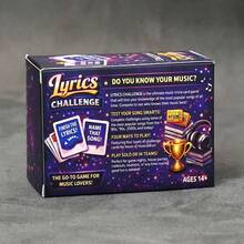 Music Trivia Card Game Party Gathering Entertainment 140 Cards Song Lyrics Knowledge Challenge Urban Culture Musical Hits Retro Grooves Interactive Social Tabletop Deck Fun Gift Set Soulful Melodies Rhythmic Nostalgia Rapping Singing Vocals Competition - Purple - View 5