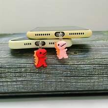 1个绿色恐龙树脂防尘塞，适用于iOS Lightning/Type-C接口 - 彩色 - 查看 2