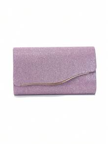 Shiny Evening Clutch Bag, Elegant Fashion Envelope Bag, Ladies Wedding Party Handbag - Purple - View 2