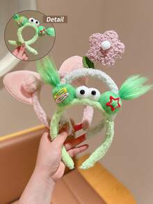 1个可爱毛绒青蛙发箍 - 彩色 - 查看 7