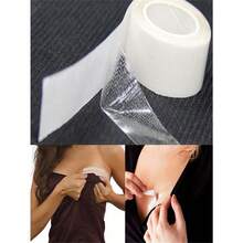 1 Roll Waterproof Dress Cloth Tape Double-Sided Secret Body Adhesive Breast Bra Strip Transparent Clear Lingerie Tape - 米色 - 查看 9