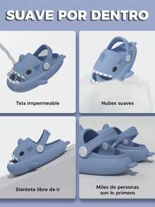 Sandalias UNISEX de Tiburón con Correa Ajustable y Aleta Desmontable: Diseño Ligero y Cómodo para Uso Diario - Sandalias de Tiburón Ajustables al Talón con Aleta Extraíble: Comodidad Máxima UNISEX y Diseño Versátil para Cualquier Ocasión, Antes de Realizar su Compra, Verifique que la Talla Seleccionada sea Correspondiente a la de su Calzado Habitual. - Azul1 - Ver 5