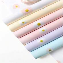 CASAMAX WL 20 piezas papel coreano. Papel para envolver flores, regalos o manualidades. Celofán con diseño de margaritas 58x58 cm. El color se envía al azar. - 20 Piezas - Ver 11