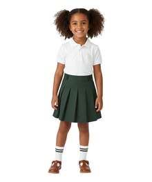 Girl's Pleated Uniform Skirt Scooter Size 5-16 Navy Khaki Black Hunter Green - 獵人綠 2 件裝 - 查看 2