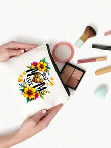 Borsa per cosmetici con motivo "Best Mom Ever", leggera, organizer per cosmetici e articoli da toeletta, borsa cosmetica con cerniera, portamonete leggero, borsa da toilette, borsa per riporre oggetti, accessorio da viaggio, perfetto per lo shopping, uso versatile, adatto per donne, perfetto per matrimoni, gite in spiaggia o viaggi casual, per organizzare il trucco, regalo per la Festa della Mamma - Multicolore - Visualizzare 16