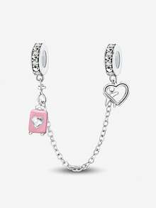 1pc 925 Sterling Silver Multi-Color Decorative Safety Chain, Suitable For DIY Bracelet Jewelry For Women - Silver - View 15