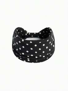 1 chiếc băng đô nữ, họa tiết chấm bi đen trắng cổ điển, phụ kiện tóc mùa hè giản dị, đa năng và tối giản, phù hợp sử dụng hàng ngày, đi nghỉ mát, du lịch. - màu đen - Xem 3