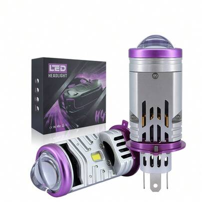 2pcs 100W H4 LED CANBUS Headlight Bulbs, 20000 Lumens High Brightness Car Lights, Featuring CSP Chip, Durable Aluminum Alloy Housing, Bright White Light, Suitable For Vehicles - No Battery Required, Easy Installation, Auto Parts, Using 15-Pin Large Size Chip, Brand New Optical Components, Advanced Design Upgrade