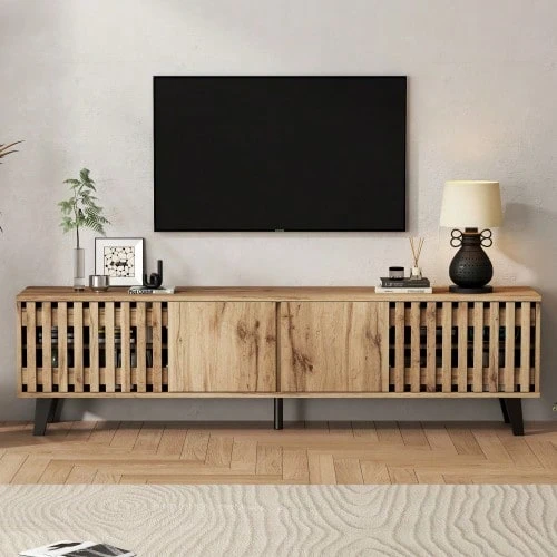 Television Stands & Entertainment Centers - Natural Wood - View 1