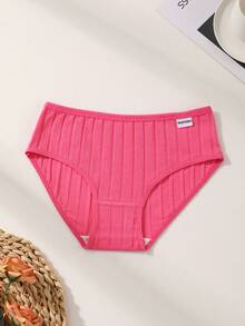 9PCS Women's Solid Color Stripe Cotton Panties Low Waist Comfortable And Breathable Panties For Women Daily Wear Sports Yoga Cheeky Briefs Sports - 彩色 - 查看 3