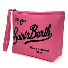 Borsa da viaggio per il trucco integrata, borsa per il trucco portatile a righe, astuccio per il trucco, borsetta, pochette per il trucco, borsa da viaggio impermeabile, organizer da viaggio con cerniera, astuccio per il trucco - 5 - Visualizzare 3