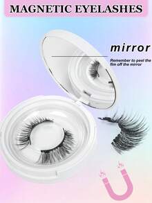 1 Paar Katzenaugen-Stil magnetische Wimpernset mit professioneller Applikator-Pinzette, wiederverwendbare klebstofffreie Katzenaugen-Kunstwimpern, natürlich lang und flauschig, aus weichem Kunsthaar, leichtes Augen-Make-up Werkzeug - Schwarz - Übersicht 6
