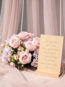 1支仿真丝花 - 牡丹、绣球花，仿真花束，适用于家居、餐厅、客厅、户外花园装饰，也可用于婚礼、家庭花园和派对装饰，仿真花，婚礼用花，新娘捧花，婚礼用品，婚礼装饰，装饰花卉，春季装饰 - 粉色 - 查看 5