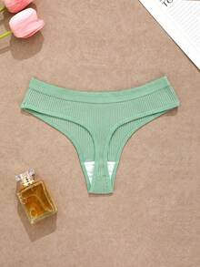 6pcs/Set Conjunto de Bragas Tanga G-String Cómodas Acanaladas Sin Costuras Sexy Triángulo T-Back Ropa Interior - Multicolor - Ver 6