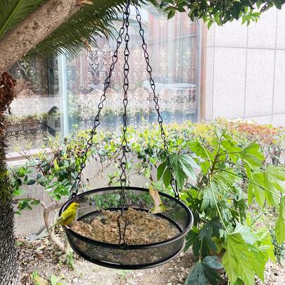 1pc Hanging Bird Feeder, Large Capacity Outdoor Hanging Bird Feeding Station, Hummingbird Feeder For Balcony, Anti-Squirrel Automatic Bird Feeder