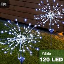 Luces decorativas de fuegos artificiales solares, 8 modos de iluminación, adecuadas para patio/jardín/villa, iluminación exterior, sensor inteligente - sensor de luz y ajuste automático de brillo - Luces de fuegos artificiales montadas en el suelo - Ver 6