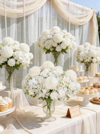 1 bó hoa giả bằng lụa - Hoa cẩm tú cầu, hoa cúc cầu, bó hoa mô phỏng, thích hợp trang trí nhà cửa, phòng ăn, phòng khách, sân vườn ngoài trời, dùng để trang trí đám cưới, vườn gia đình và các bữa tiệc, hoa giả, hoa cưới, bó hoa cô dâu, đồ dùng đám cưới, trang trí đám cưới, hoa trang trí, trang trí mùa xuân