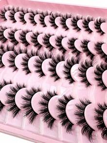 20/10//5/1 Pair Selectable Natural False Eyelashes Fluffy Soft Dramatic 3D Mink Lashes Long Wispy Eyelash Cilia,,Multi-Layered Eyelashes Short Thick Eyelash Extension Bulk False Eyelashes Makeup Products Wedding Party & Club Daily Work Meeting Natural Lashes Comfortable To Wear Strip Lashes,Lashes,Eyelashes,Lashes - 自然睫毛 - 查看 5