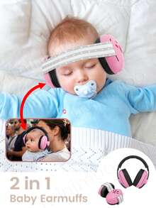 1pc 2-In-1 Kids Noise-Proof Headphones, Soundproof Ear Muffs For 0-3 Years Old Infants And Toddlers, Noise Reduction Ear Protection For Babies - Multicolor - View 7