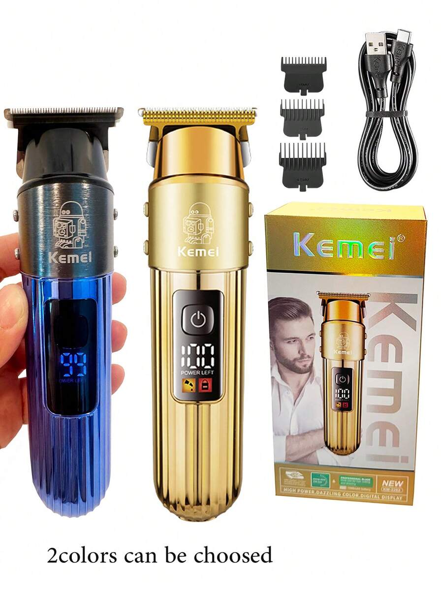 Kemei 电动理发器，专业理发剪，零间隙修型理发剪，T型刀片理发剪，胡须修剪器，KM-2262家用理发剪，男士日常使用，男士生日礼物