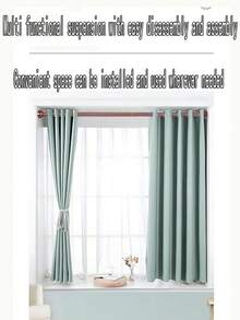 1pc Stainless Steel Telescopic Shower Curtain Rod, No Drilling Required, Curtain Rod, Closet Rod, Tension Rod, Clothes Drying Rod, Suitable For Bathroom, Living Room, Balcony, Partition, Door Curtain, Kitchen, Bathroom Accessories - Telescopic Pole - View 5