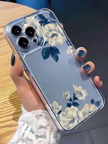Ốp lưng điện thoại TPU chống sốc, che phủ toàn diện, họa tiết hoa tối giản màu xanh dương và trắng, cá nhân hóa, tương thích với Apple 17, 16, 15, 14, 13, 12, 11 Pro Max, Air, áp dụng cho dòng sản phẩm này. Phiên bản quốc tế, không phải phiên bản nội địa. - Trong sáng - Xem 2