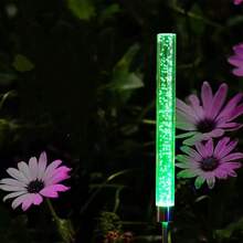 Solar Powered Bubble Cylinder LED Reed Lamp, Wind-Powered, Suitable For Garden, Community, Yard Decor Lighting, Gift - Multicolor - View 8