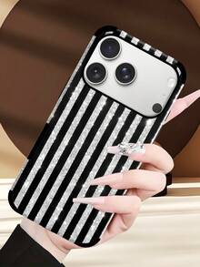 1 chiếc ốp lưng điện thoại giả da mềm mại, chống sốc, họa tiết ngôi sao lấp lánh sọc, phù hợp với Apple 17 Pro Max/16 Pro Max/16 Plus/13 Pro Max/14 Pro Max 13 14 11 12 Pro 11/15 Pro, Galaxy S24 Ultra, thiết kế lỗ loa, quà tặng ngày lễ - màu đen - Xem 8