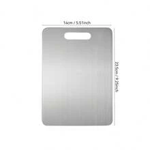 1pc Stainless Steel Double-Sided Anti-Mold Cutting Board For Home Use - Silver - View 14