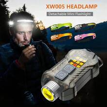 1PC USB Rechargeable LED Sensor Headlamp, Headlight Head Work Light, Waterproof Headlamp For Fishing Camping Lantern - Multicolor - View 6