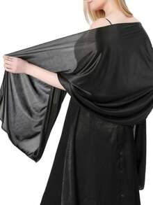 Khăn choàng và khăn quàng cổ trang trọng, chất liệu giống lụa, kích thước 70" x 170cm: Khăn choàng dự tiệc cưới bằng chiffon mềm mại, trong suốt, dành cho phù dâu, 1 chiếc. - Nhiều màu - Xem 13