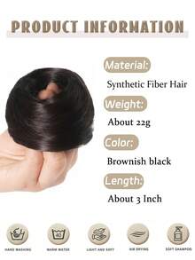 合成假发、发圈、直发圈、女士仿真发、蓬松自然发髻、懒人盘发 - 彩色 - 查看 5