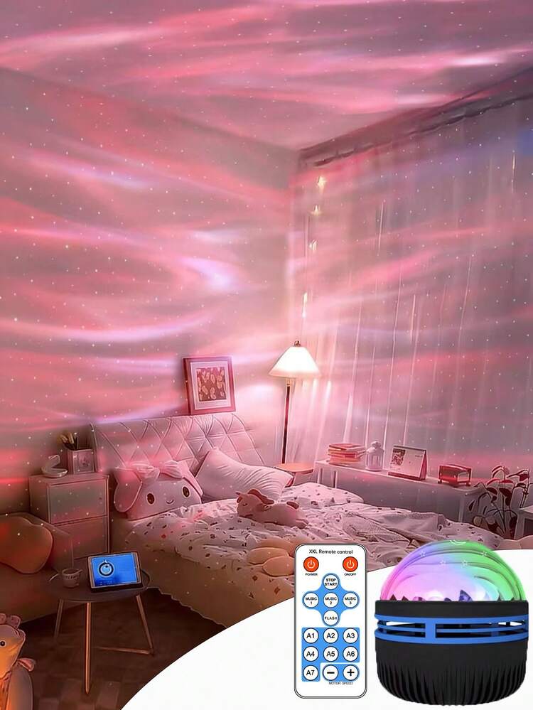 [Aurora Projector] Aurora Projector, Aurora LED Galaxy Starry Sky Night Light | Suitable For Bedroom, Home Theater Decor, Christmas, Halloween, Wedding, Party Holiday Gifts | Compatible With Power Bank, Adapter (No Battery, Includes Electronic Products) - Multi-color light - View 6
