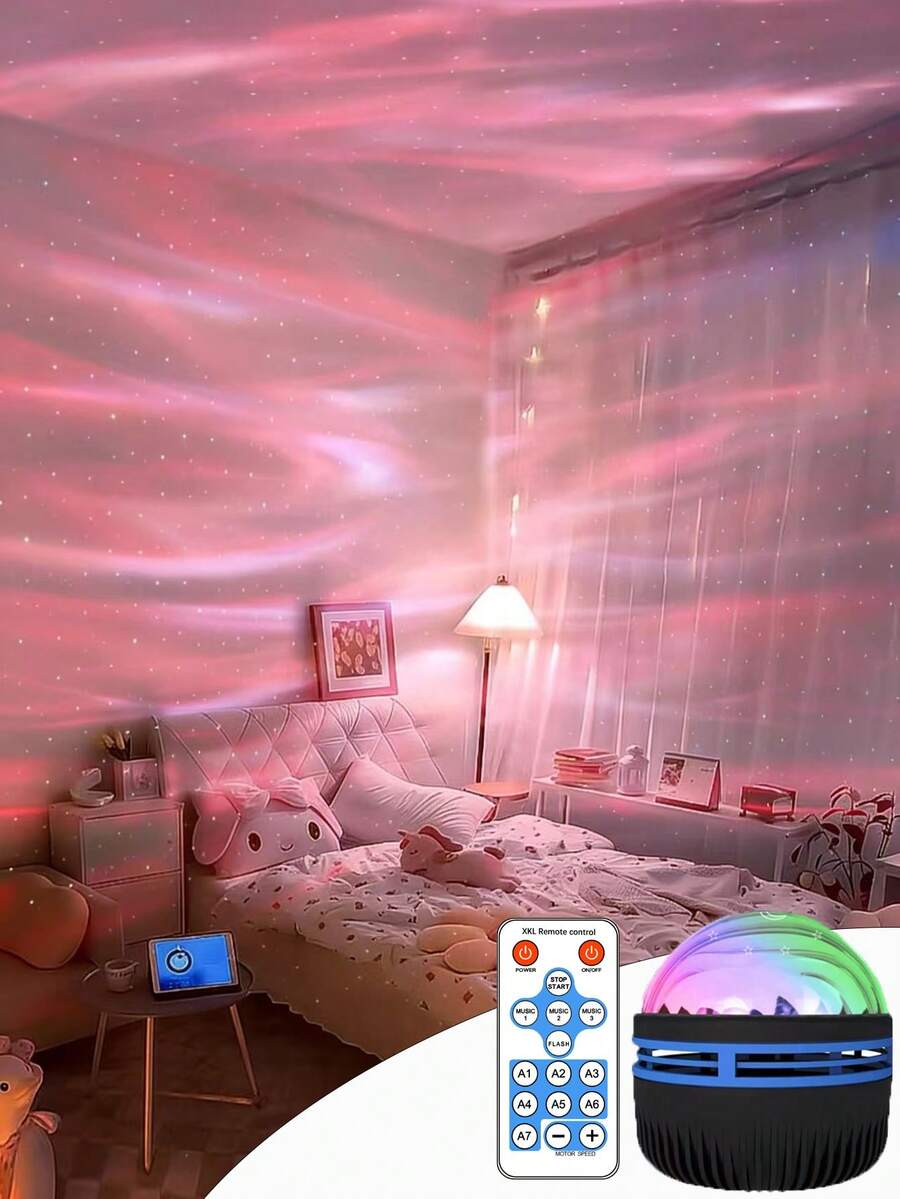 【极光投影仪】极光投影仪，极光LED星空夜灯 | 适用于卧室、家庭影院装饰、圣诞节、万圣节、婚礼、派对等节日场合 | 兼容移动电源、适配器（不含电池，包含电子产品）