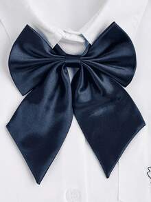 1条女士酒红色深绿色领带，JK风格，适合日常派对衬衫搭配 - 彩色 - 查看 4