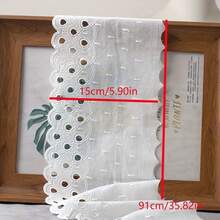 1米镂空刺绣蕾丝缝纫装饰，15厘米手工布料饰边，适用于服装、裙子DIY、连衣裙装饰、婚纱DIY、桌布装饰、家居装饰和初学者缝纫。 - 多色 - 查看 6