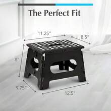 Foldable Lightweight Stool - Durable And Sturdy, Capable Of Supporting Adult Use, With A Large Enough Size - Dimensions-8 Inches - Black - View 2