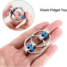 1/2/5pcs Stress Relief Chain, Anti-Pressure Keychain, Rotating Disc, Flip Chain, Office Desk Pressure Relief Toy, Birthday Party Small Gift - Multicolor - View 7