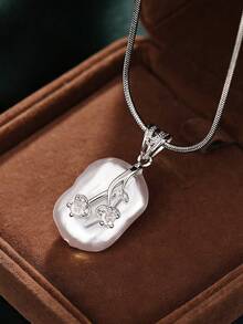1 buc colier cu pandantiv romantic pătrat cu zirconiu pentru femei, cadou de Ziua Îndrăgostiților, bijuterii de nuntă - 1# - Vizualizare 2