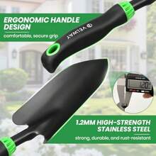 Garden Tools Set -11-Piece Heavy Duty Hand Tool Kit with Ergonomic Handles Rust-Proof Carry Tote Bag Gardening Gifts for Women and Men Green - Verde - Ver 6