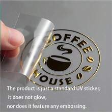 Custom UV Transfer Stickers | 3.99/5.0/5.99cm Gold And Black Crystal Clear Self-Adhesive Labels, Suitable For Glass, Furniture, Crafts, DIY Projects, Personalized Decoration, 3D Logo Branding,Wallpaper Stickers Wall ,Kids-Activity - Multicolor - View 3