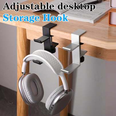 Suporte multifuncional para fones de ouvido em liga de alumínio, organizador de mesa resistente com presilha para bolsas, ideal para lan houses.