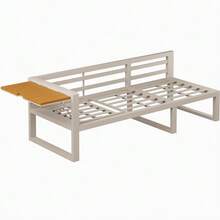 Modular Outdoor Sofa Set With Adjustable Backrest, Folding Armrests And Metal Ice Bucket, 10 Cm Thick Cushions For Terrace, Balcony, Poolside, Grey/Beige - 米色 - 查看 5