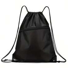 1 Piece Drawstring Bag, Large Capacity Drawstring Backpack, Outdoor Sports Travel Bag, Toiletry Bag - Black - View 10