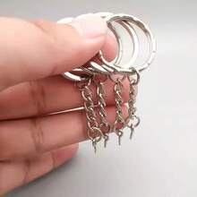 10/20/50/60Pcs Metal Blank Keyring Stamped Keychain Split Ring Keyfob Key Holder Rings Women Men DIY Key Chains Key Ring Accessories - Keychain - View 10