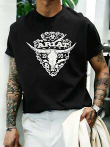 Camisetas masculinas plus size - Preto - Ver 1