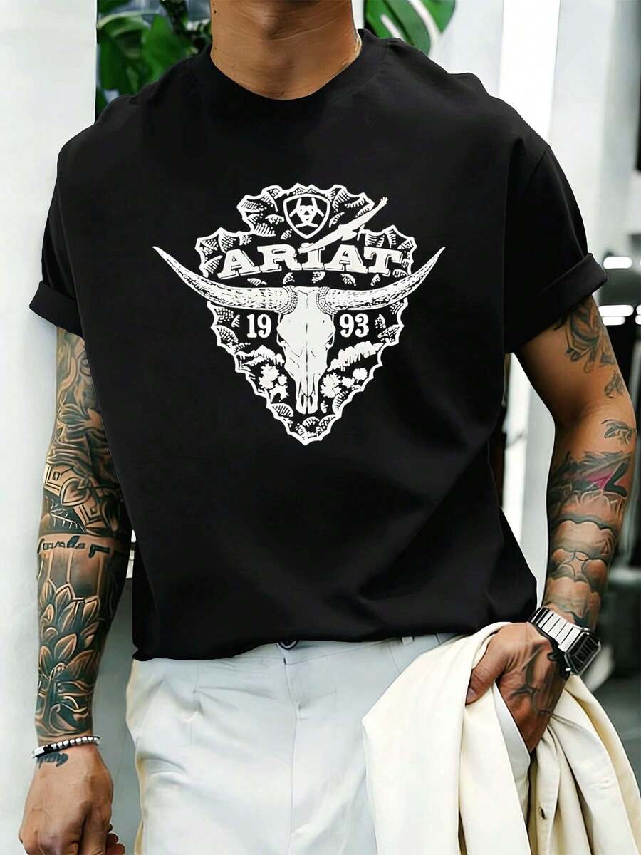 Camisetas masculinas plus size - Preto - Ver 1